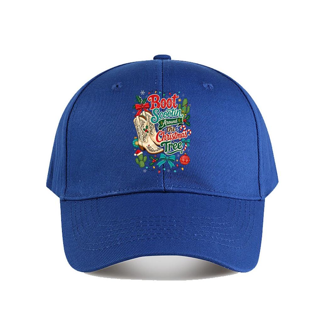 Festive Western Holiday Boots Typogr Baseball Cap Fashion Outdoor Sports Sunhat Unisex Snapback Cap Womens