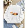 Girls' Crewneck Sweatshirt - Waffle Cat on Rocks with Machine Washable, Spring And Autumn, Sportswear And Casual Wear