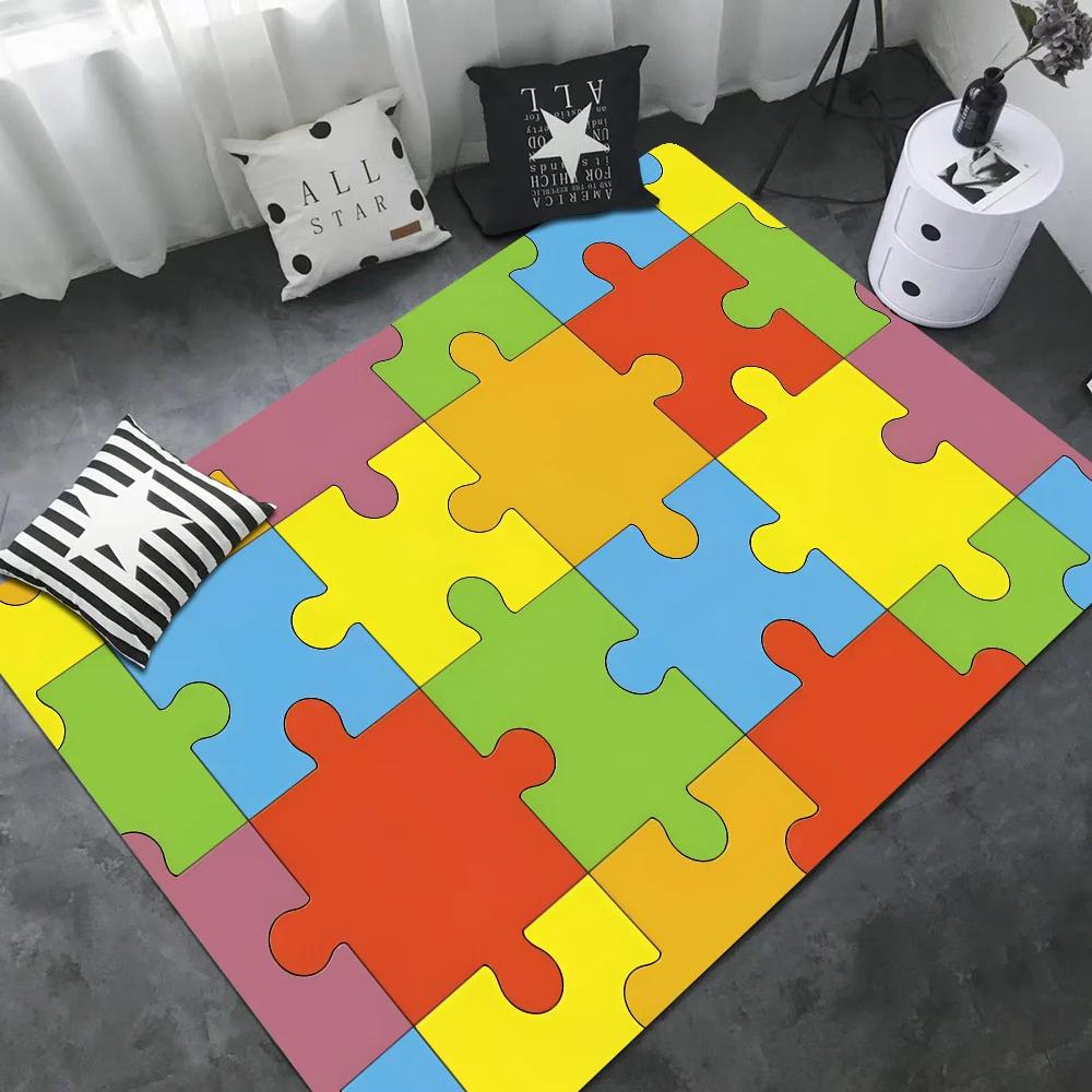 Puzzle Room Mats Nordic Style Home Doormat Bathroom-Toilet Mats Bedroom Hotel Decor Mat