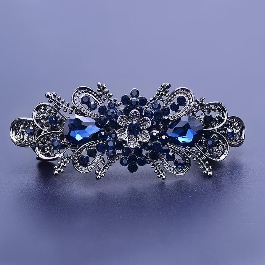 1pc Pinza per Capelli in Lega con Strass, Accessorio per Acconciature da Sera, Regalo