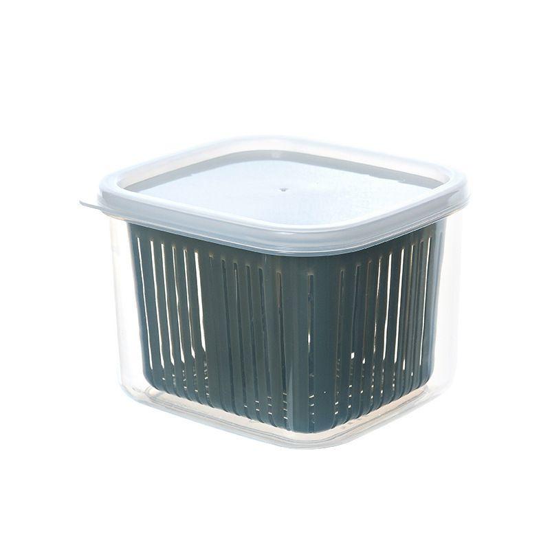 

Draining Freshkeeping Box Square Ginger Garlic Storage Spice Preservation зелёный