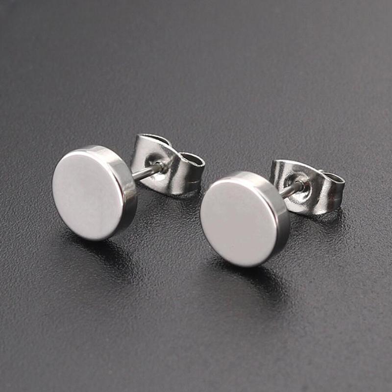 Mode Edelstahl Geometrische Ohrringe Schwarz Kleine Stern Mond Rund Dreieck Ohrstecker für Frauen Männer Hip Hop Ohr Zirkon 2022