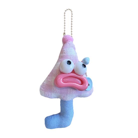 Large Mouth Cartoon Doll Keychain Bag Hanging Decoration Rich Macaron