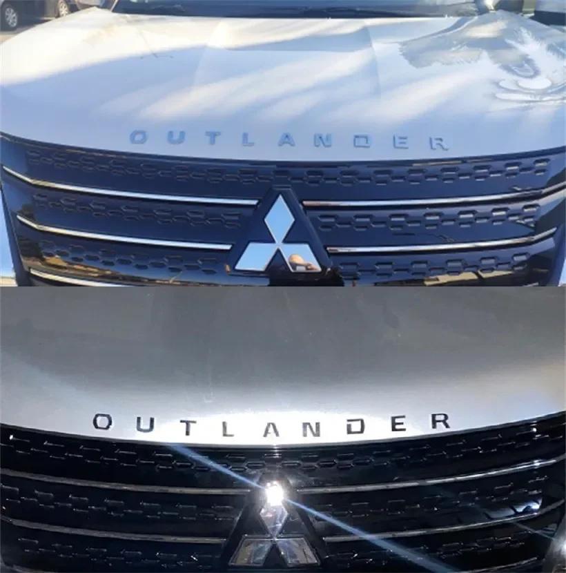 ABS Car Front Hood Letters Emblem Cover Sticker for Mitsubishi OUTLANDER Logo Rear Trunk Emblem Styling Modified Decoration MQ9