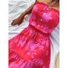 Sexy Strapless Floral Dress for Women Lady Sexy Tube Top Floral Dress