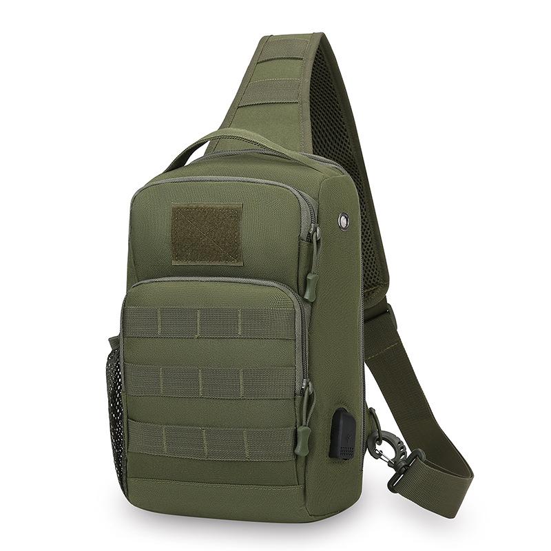 

Chest Bag Men s Large Capacity Outdoor Commuting Shoulder Bag Multi-Functional Wear-Resistant Crossbody Bag армія зелений колір
