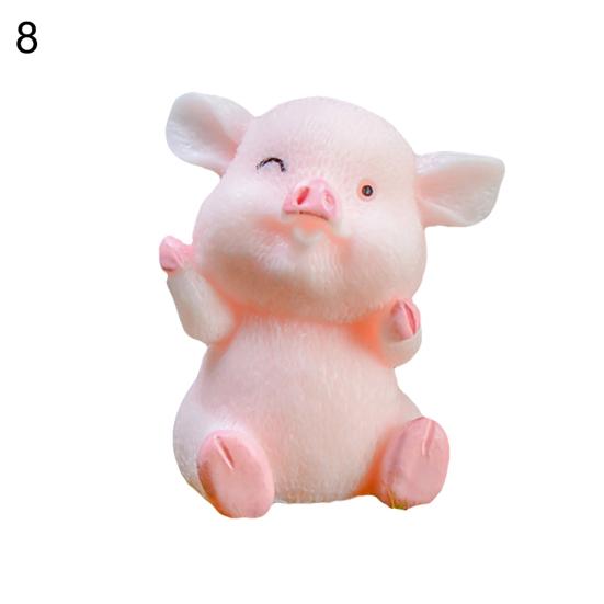 Desktop Resin Pig Model Figurine Sculpture DIY Craft Keychain Car Home Decor