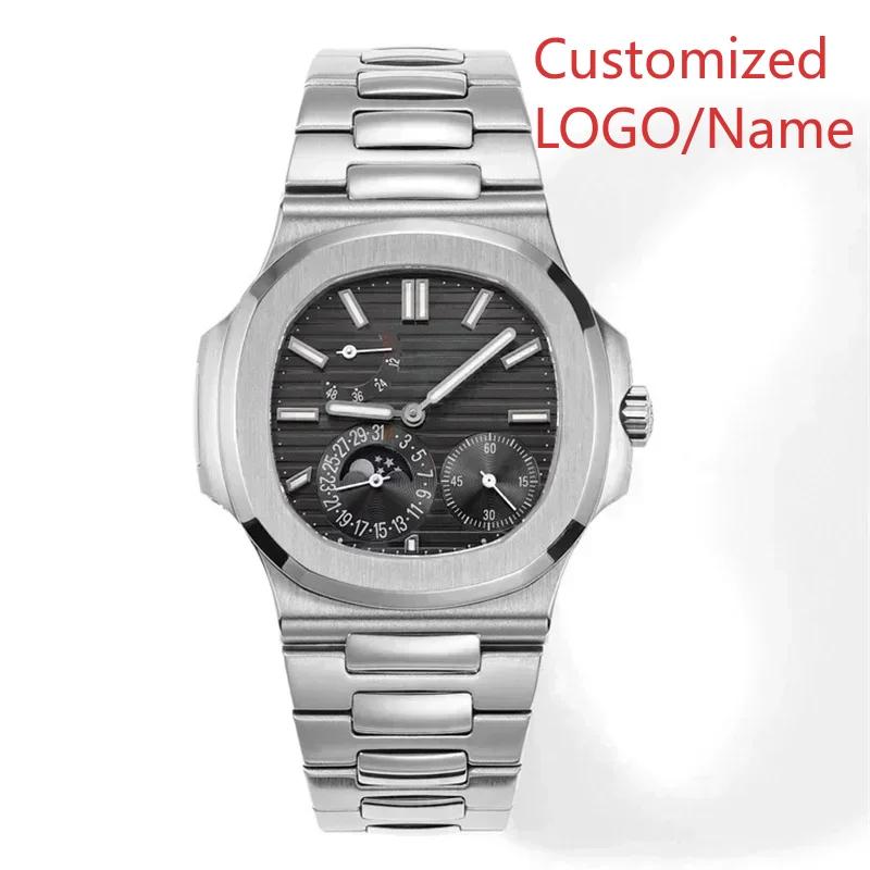 A11 Store Customized Watch Men Watch Automatic Mechanical Multi-functional Watches Stainless Steel Sapphire Leather Watch