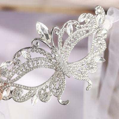 Face Decoration Accessories Rhinestone Masquerade Mask Shiny Crystal Fashion Accessory Venetian Mask Costume Prop Half Face Mask