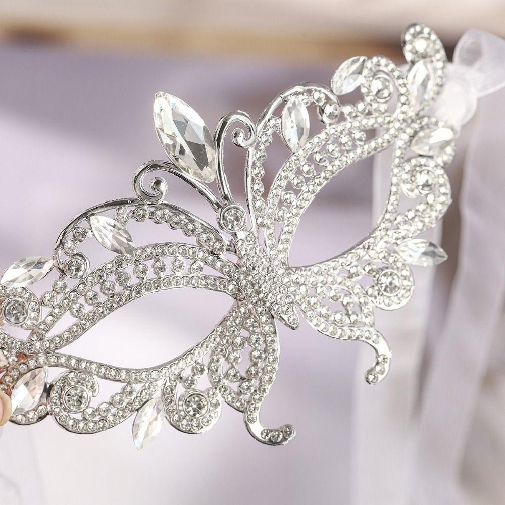Face Decoration Accessories Rhinestone Masquerade Mask Fashion Accessory Costume Prop Venetian Mask Shiny Crystal