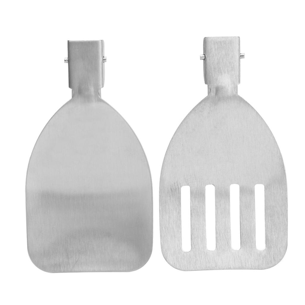 2pcs 304 Stainless Steel Spatula Foldable Food Turner Portable Spatula for Outdoor Picnic Equipment