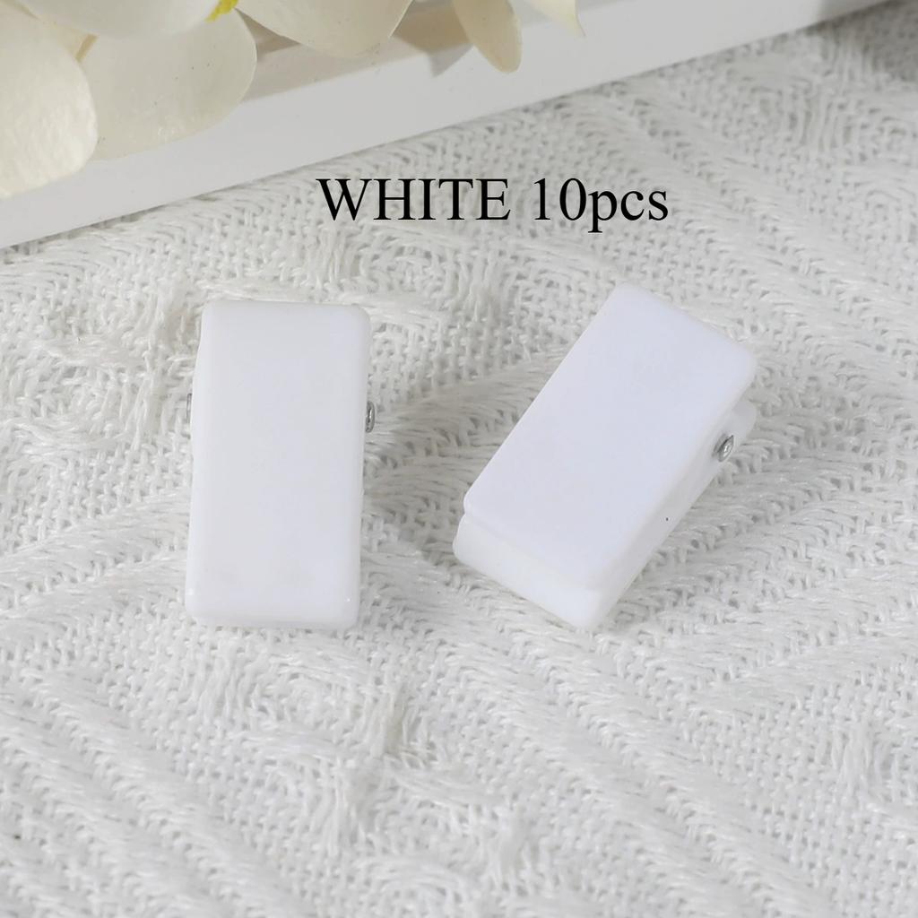 10Pcs Clip Stationery Accessories Plastic Clip Transparent Small Clip with Glue File Manual PP Clip Photo Clip