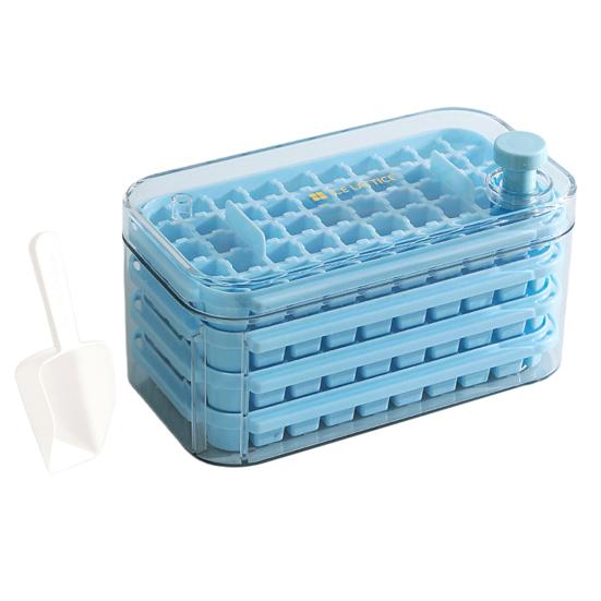 

Лотки для льда с контейнером для льда Лопатка для льда 100/200 ячеек Штабелируемые формы для льда для морозильника Одно нажатие Легкое снятие льда для коктейлей Виски Сока 200 Grid светло-синий
