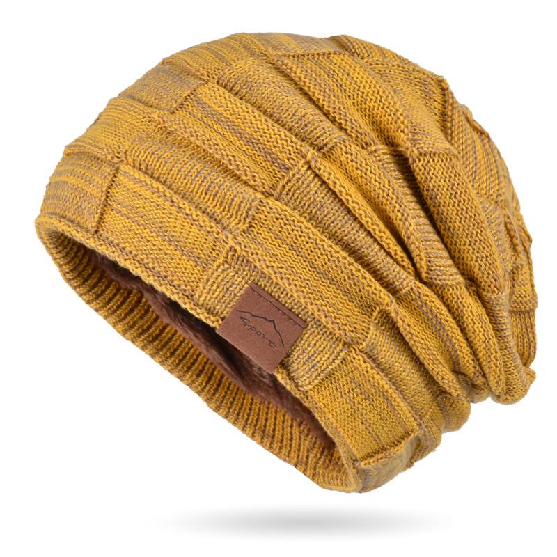 Vendita Calda Cappelli Invernali da Donna Berretto Caldo Slouchy alla Moda Cappello a Maglia con Design a Colori Misti Multicolor alla Moda per Donna