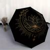 1pc Lotus Mandala Automatic Open/close Folding Compact Umbrella, 8-Rib Sturdy Canopy, Lightweight Portable, Everyday Use, Gift, Outdoor Umbrella, Trav
