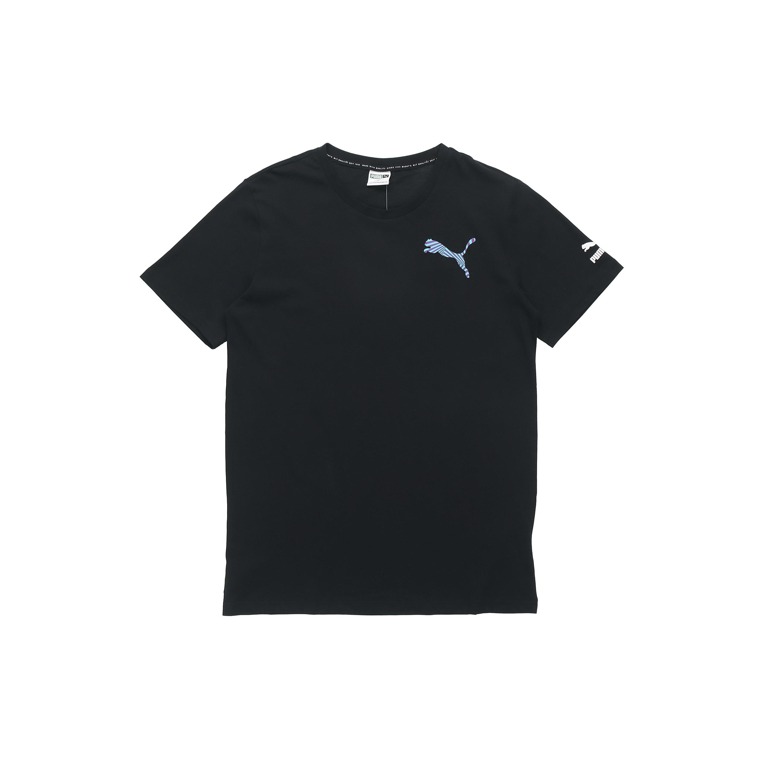 PUMA Casual Graphic T-Shirt  Black White Blue  Men s 596631-01 L