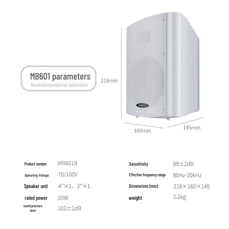 Lingque MB601B+MS3025U Bluetooth PA System with Wall Speakers