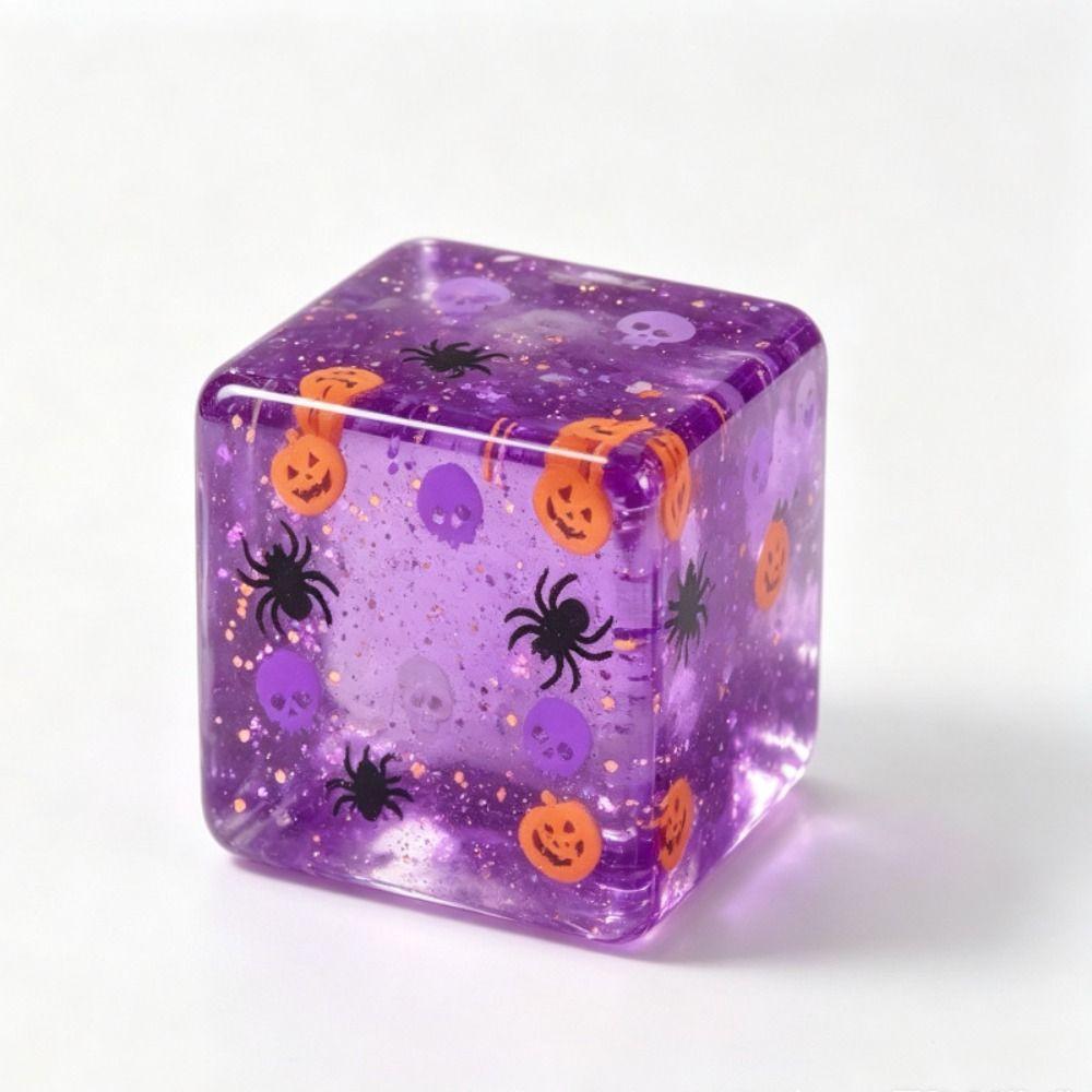 Clear Halloween Cube Squeeze Ball Glutinous Slow Rebound Toy Ice Cool Squishy Toy Office Break