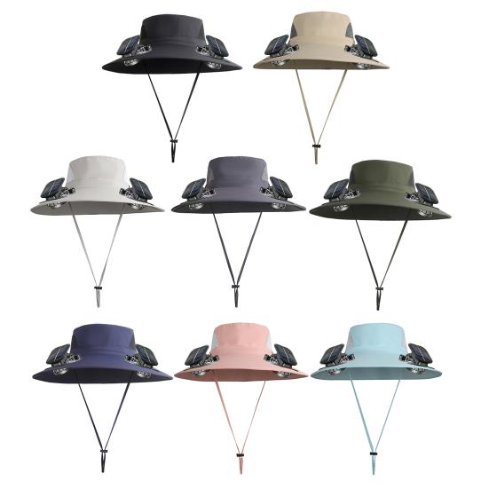 Solar Fan Hat UPF 50+ UV Protection Hat with 2 Solar Fans USB Rechargeable Breathable Men Women