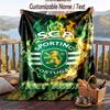Flannel Blanket Sporting CP Print Custom Name Text Soft Throw for Sofa Bed