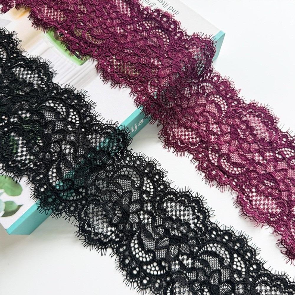 8cm Wide Eyelash Lace Trim Eyelash Edge Scalloped Edge Lace Sewing Trim Sheer Soft Garment Embellishment Accessory