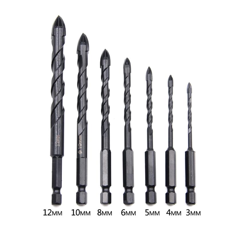 Practical for Cross Hex Tile Drill Bit 3/4/5/6/8/10/12mm for Triangle Bit Hard Alloy Hole Opener for Brick Wall Ceramic