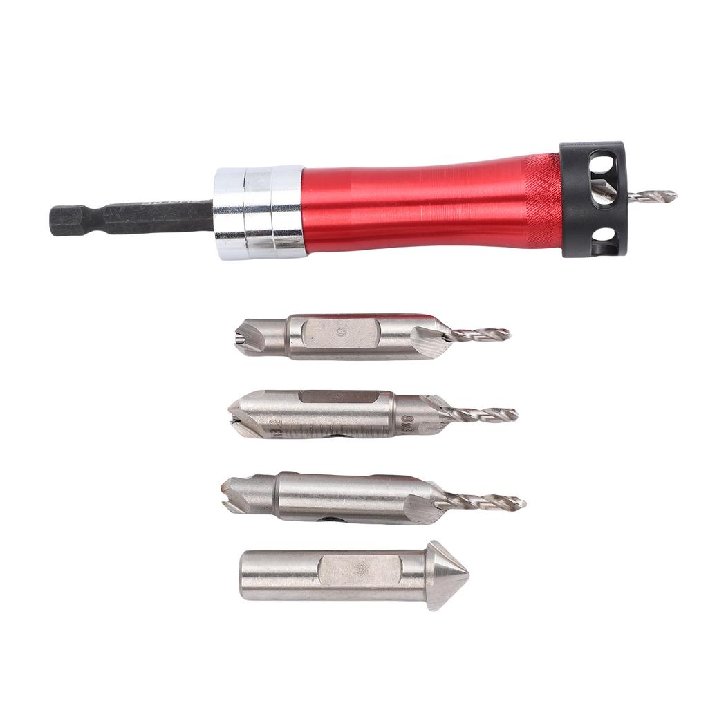 Countersink Drill Bit Set with Depth Stop 1Celsius4 Inch Hex Shank Counter Sink Drill Bits with Chamfer Bit for Woodworking