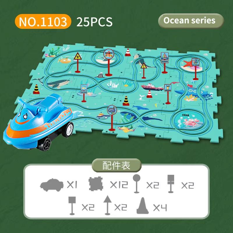 Logic Board Game for Kids  Jigsaw Puzzle Toys Race Car Track Toys Slot Rail Toys for Kids Monetssori Educational Toys