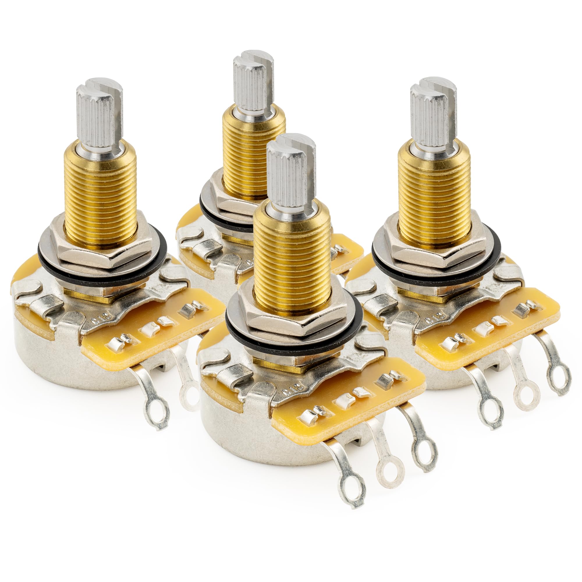 

CTS 450 A500K Potentiometer, Long Split Shaft, 3/4 10% A-Curve, for Electric Guitar and Bass (Set of 4)