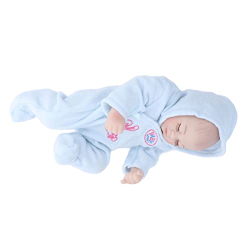 10-inch Reborn Baby Doll, Soft Silicone, Delicate Face, Detailed Design, Includes Pajamas, Washable, Realistic Baby Doll, Blue Eyes Closed, for Kids,