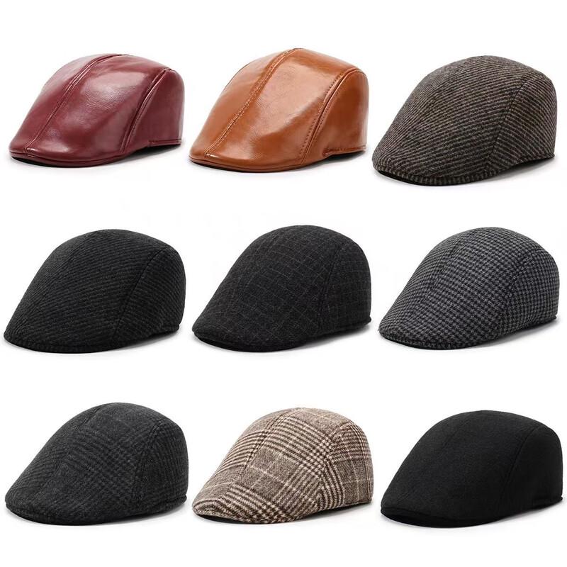 

Мужская осенне-зимняя клетчатая кепка газетчика