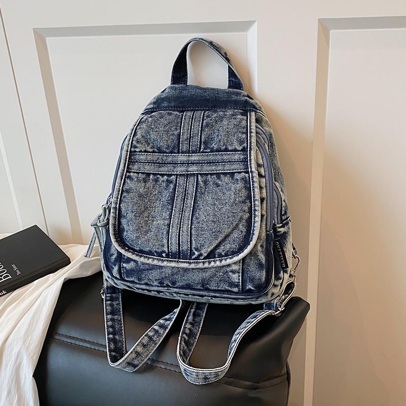 Vintage Denim Backpack Women's Chest Bag Travel Bag Multifunctional Shoulder Bag