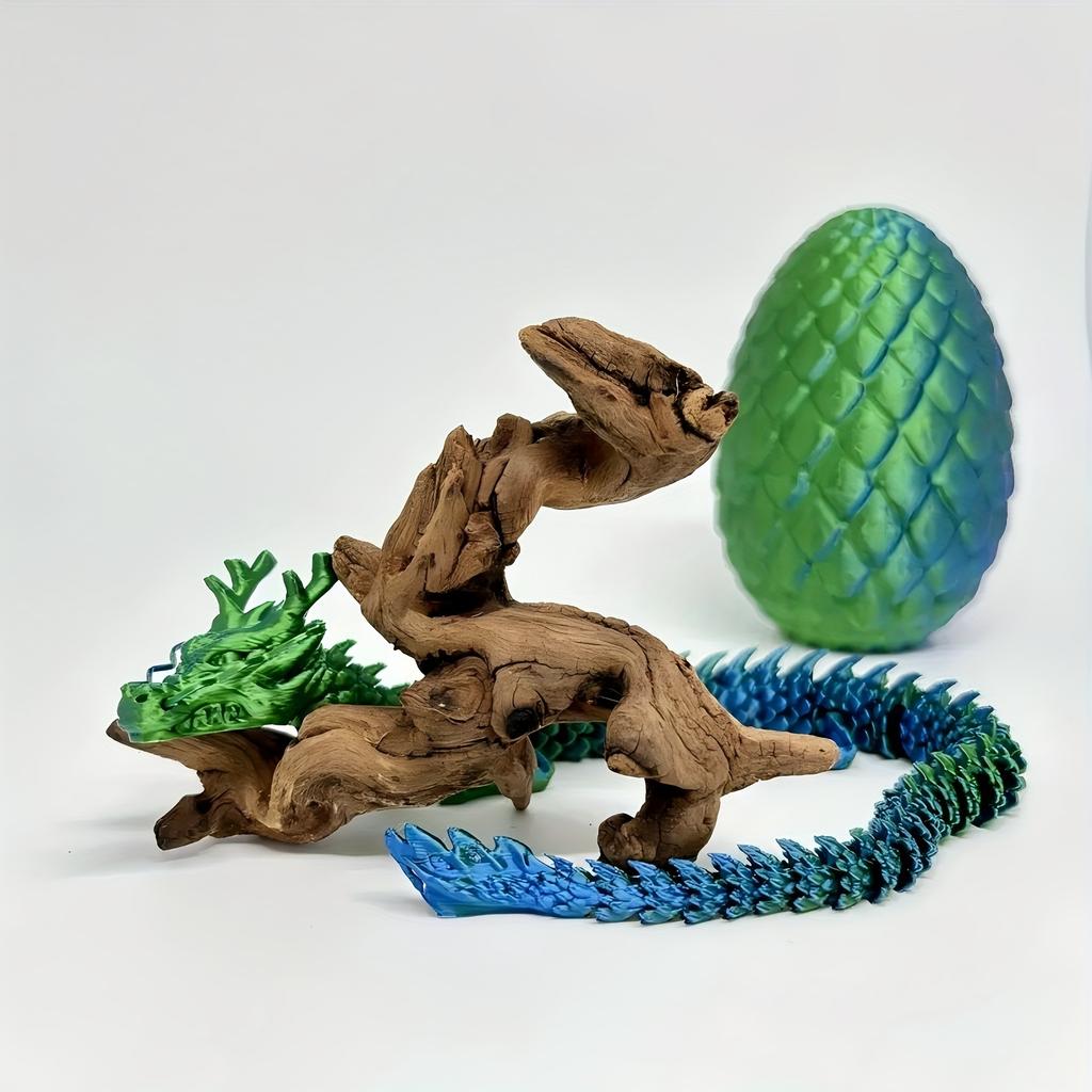 3D Printed Chinese Dragon and Egg - Tabletop Decoration Statue, Suitable for Halloween Christmas Easter Thanksgiving Gifts