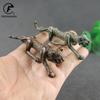 Antique Bronze Strong Panthera Pardus Statue Vintage Copper Leopard Sculpture Ornaments Animal Tea Pet Figure Desktop Decor