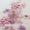 3D Flower Floral Embroidered Patches Pearl Stamen Flower Patches  DIY Clothing Decoration
