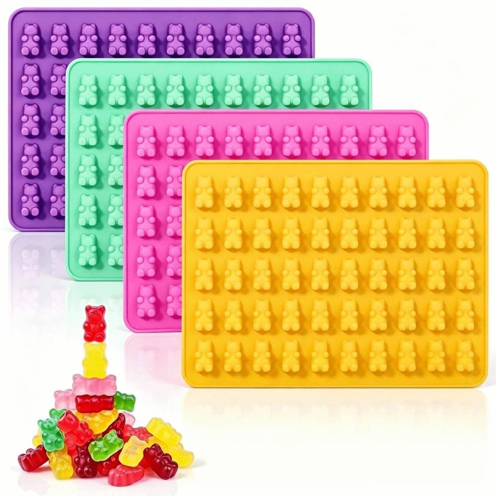 50 Cells Gummy Molds Trays Food-Grade Silicone Heat-Resistant Chocolate Molds DIY Reusable Candy Molds Kitchen Tools