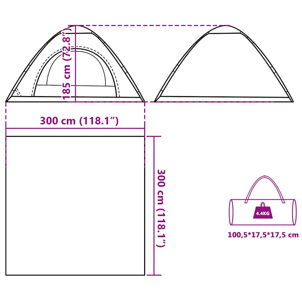 5 Person Camping Tent in Grey and Orange with Quick Release System
