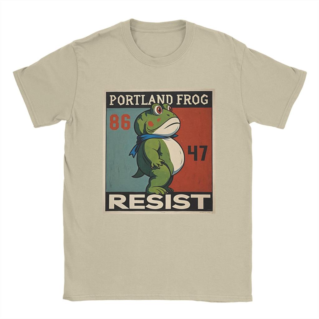 Men's T-Shirts Resist Frogs Portland Frog Stand Strong No Kings In America Since 1776 Cotton Tee Shirt Short Sleeve  T Shirts