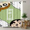 Crayon Shin-Chan The Movie Ora To Hakase No Natsuyasumi 2D Print Waterproof Shower Curtain, Blue Anime Bathroom Decor With Hooks