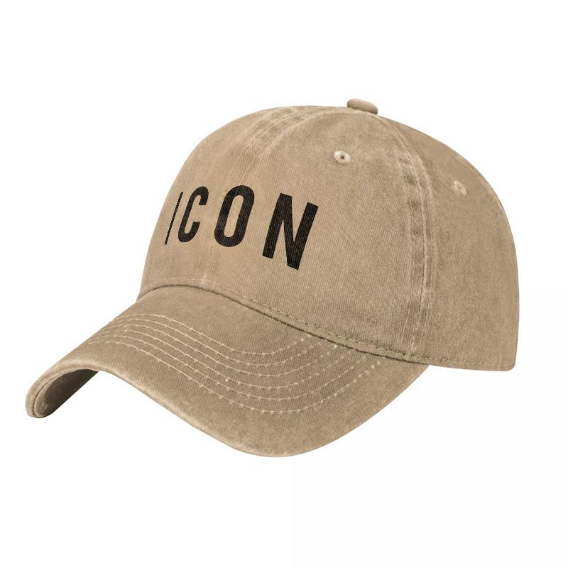 Icon Baumwolle Gewaschen Baseballkappe Schwarz Gesticktes Logo Klassische Passform Unisex Outdoor Stil Tägliches Tragen Modeaccessoire