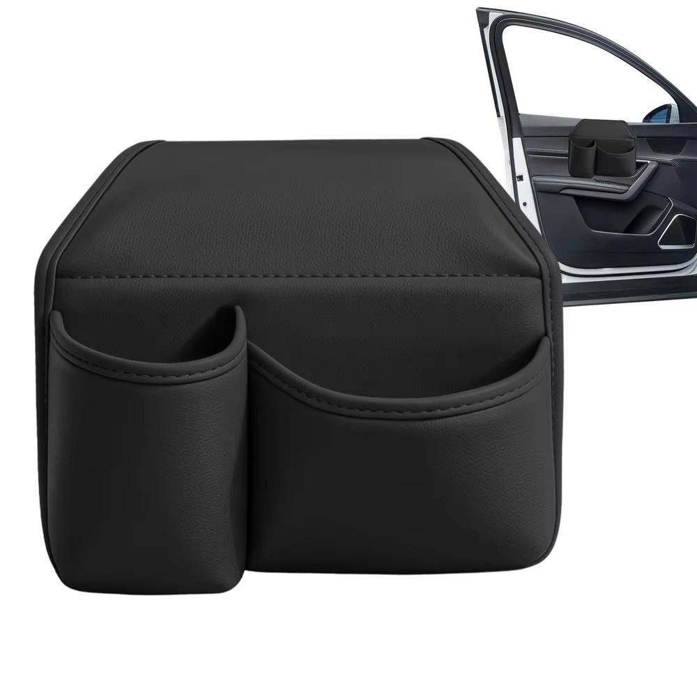 PU Leather Car Window Armrest Storage Box Multifunctional Vehicle Side Door Organizer  Camping