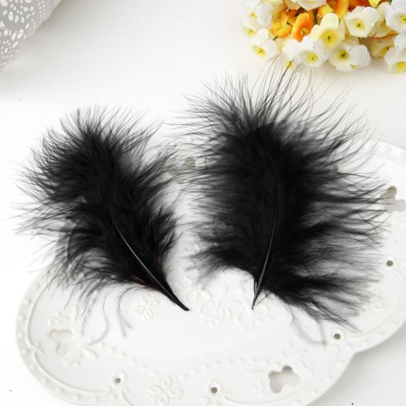 Pack Of 100 Natural Black Feather Natural Gooses Feather For Craft Wedding Decoration Hat Earrings Jewelery Making