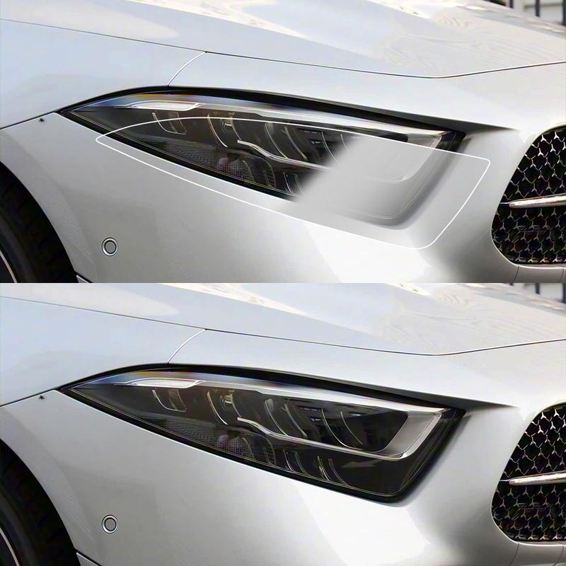For Mercedes Benz CLA/CLE/CLS TPU Car Headlight Protective Film Smoke Black Gloss Pre-Cut PPF Anti-Scratch Vinyl Wrap Cover Kit