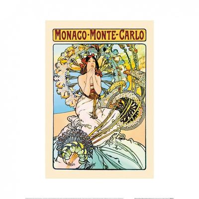 Estampa Alphonse Mucha Mônaco-Monte Carlo