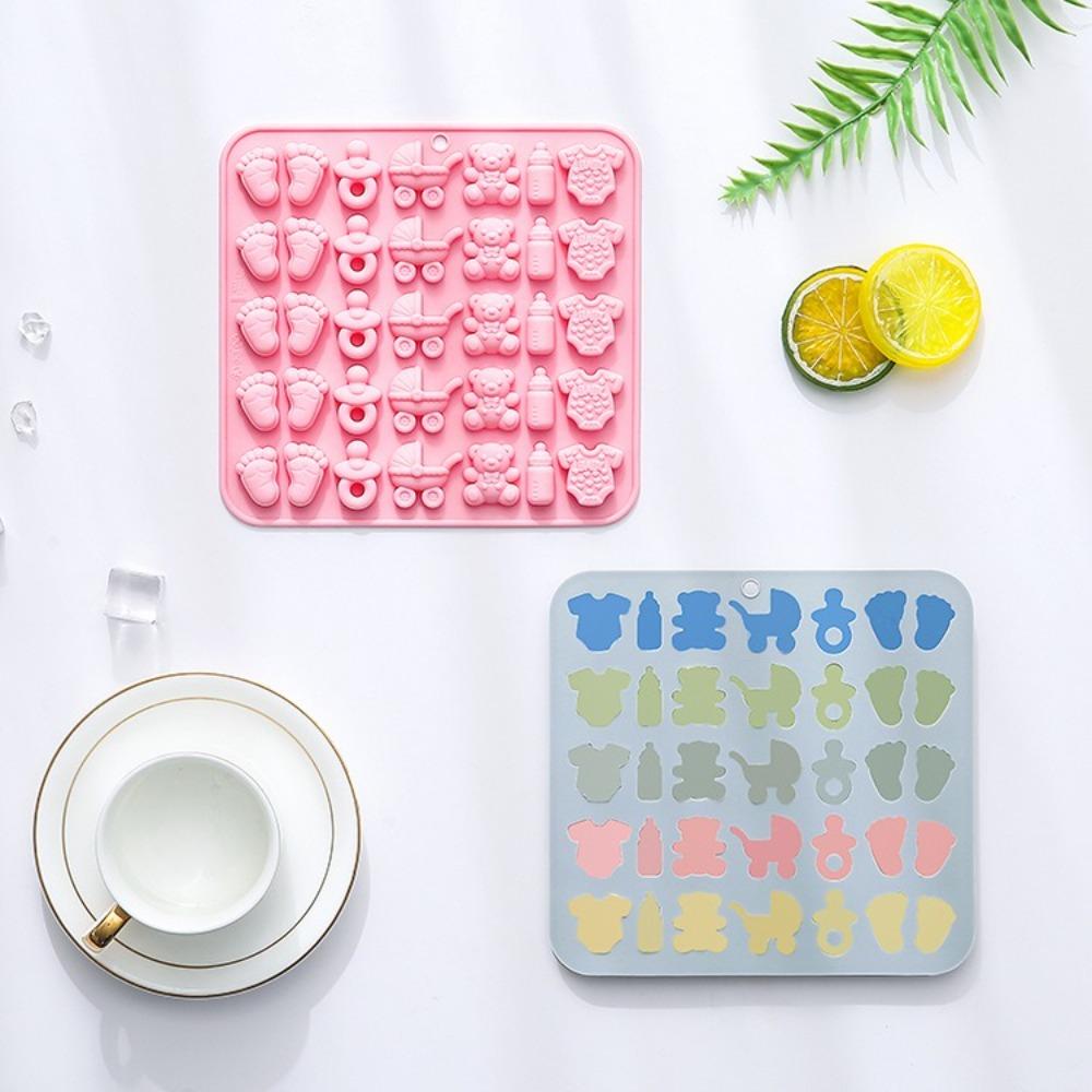 

35 Hole Chocolate Mold Silicone Candy Biscuit Mold New DIY Baking Molds for Baby рожевий
