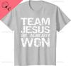 Matching Christian Shirts for Men Team Jesus We Already Won TShirt Funny Shirt Mens Clothing Personalized Clothing Ropa Hombre
