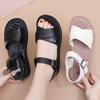 Genuine leather 2025 new summer flat bottom women middle-aged and elderly grandma old people non-slip soft sole comfortable women's mother sandals