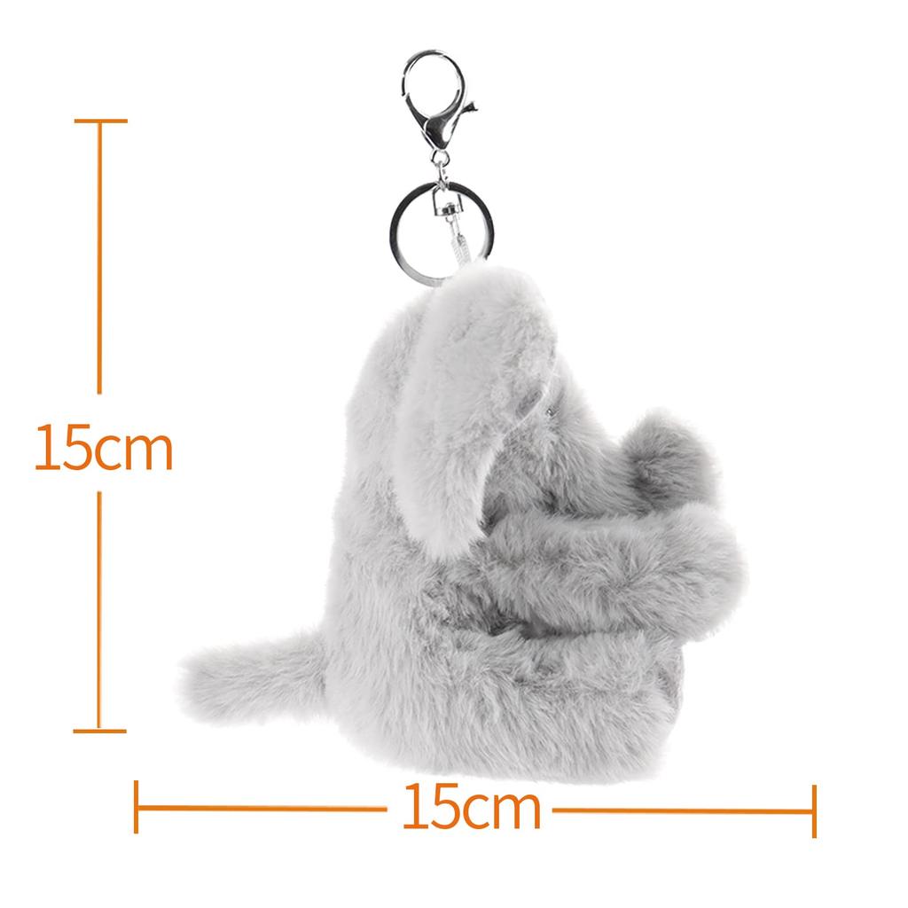 Apricot Lamb Cute Soft Animal Keychain Plush Suitable for Men and 15cm Elephant, Women, Backpack, Wallet,