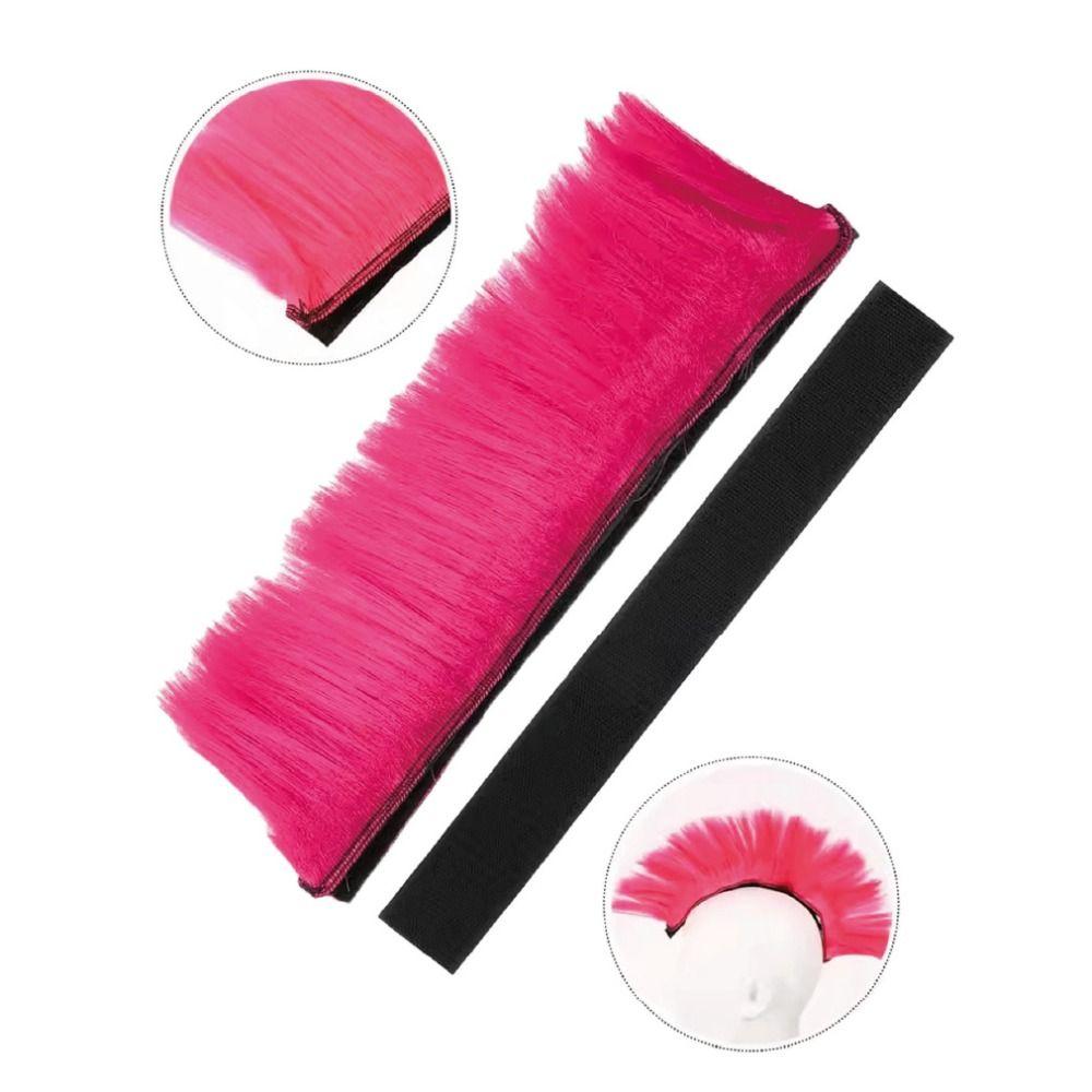 Reusable Mohawk Synthetic Wigs Adhesive Helmet Mohawk Wig Decorative Helmet Decorations  Ski Helmet