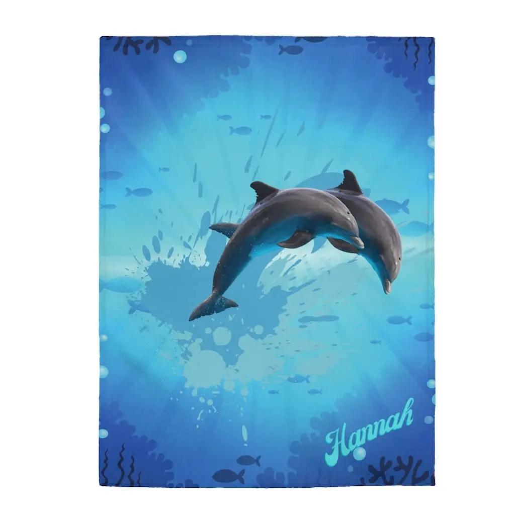 Dolphin Throw Blanket, Soft  for Girl Kid Teens Adults, Fleece Cute   Warm Cozy   Bed Crib or Couch